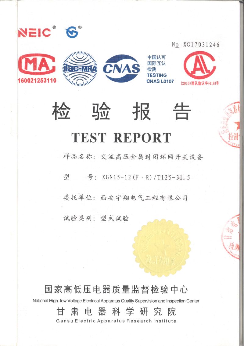 XGN15-12检验报告（出线柜）